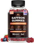Effective Nutra Saffron Gummies for Adults 88.5mg - Mood Support &amp Stress Relief with GABA Passion Flower - 5-in-1 Formula - Sugar-Free Vegan Non-GMO Made in USA - 90 Count (45-Day Supply)