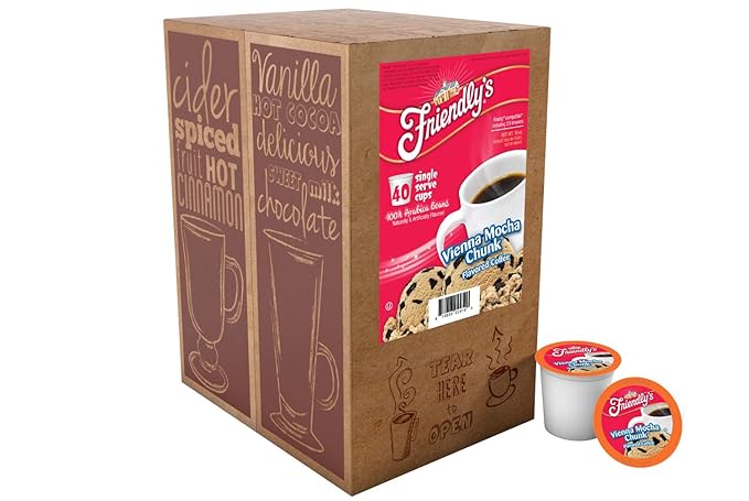 Friendly's Ice Cream Flavored Mocha Coffee Pods for Keurig K Cup Brewers Vienna Mocha Chunk 40 Count (Pack of 1)