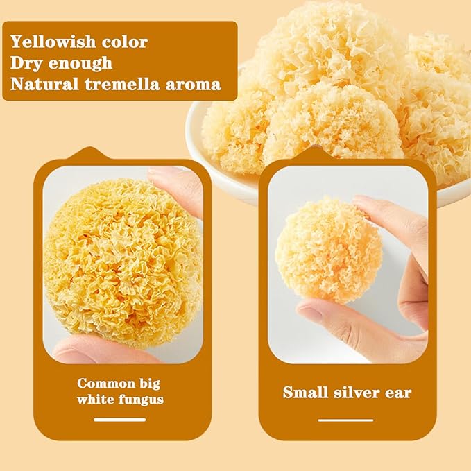 White Snow Fungus Tremella 银耳 去根特级银耳 Snow Fungus Mushroon Tremella Fuciformis Mushroom 100g/3.5oz Make Soup and Porridge 银耳红枣羹