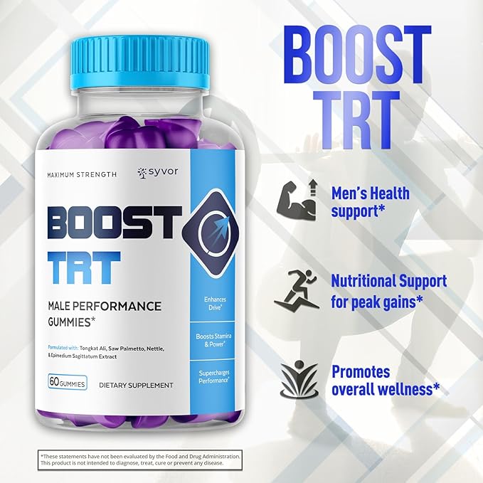 (2 Pack) Boost TRT Gummies Official BoostTRT Gummys with All Natural Ingredients Advanced Health &amp Wellness Support Formula with Max Strength Premium Active Lifestyle Vitamins (120 Gummies)