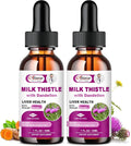 Liver Health Support Liquid 1000mg Milk Thistle 80% Silymarin Extract &amp 250mg Dandelion Root Extract Liver Cleanse Detox &amp Repair Fatty Liver Formula Vegan Non-GMO and All-Natural