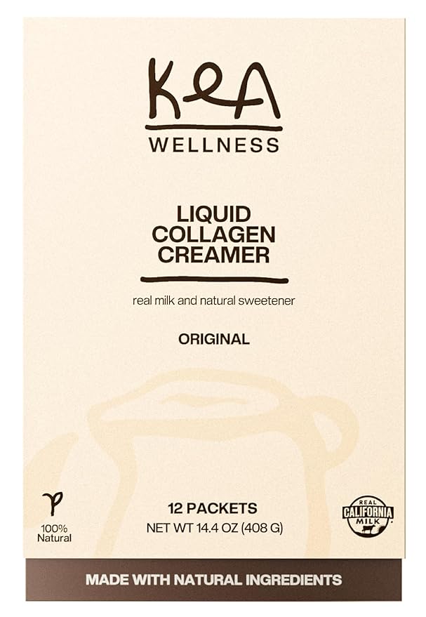 All-Natural Liquid Collagen Coffee Creamer – Premium Bovine &amp Marine Peptides (Types I II III) for Hair Skin Nails Bones &amp Joints – Hydrolyzed Single-Serve 12-Pack – Boost Health &amp