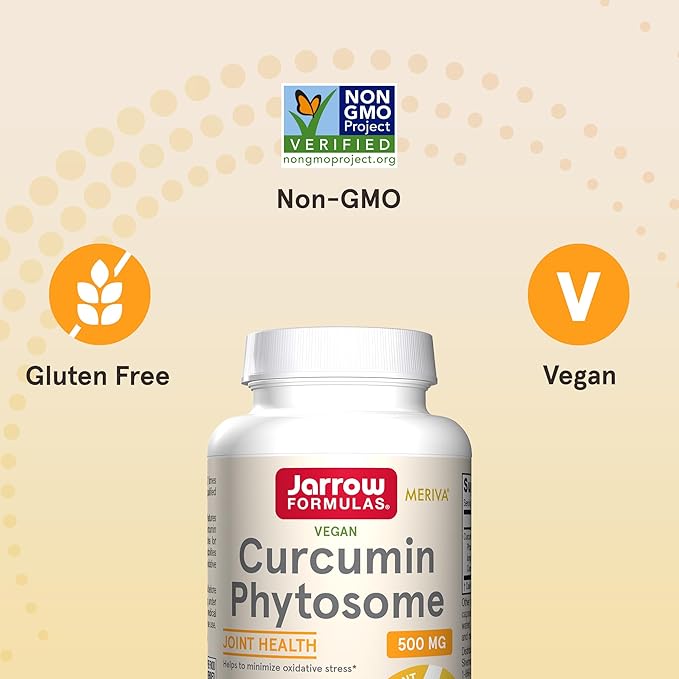 Jarrow Formulas Curcumin Phytosome 500 mg - Formulated with Meriva - Antioxidant Support Supplement - Joint Health &amp Support - 120 Veggie Capsules