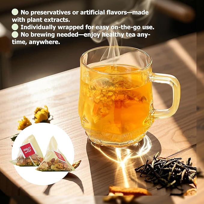 Chicory &amp Gardenia Herbal Tea - Supports Blood Sugar Digestion Weight &amp Sleep Natural Sugar-Free Blend Vegan &amp Caffeine-Free - 12 Teabags (6 Pack)