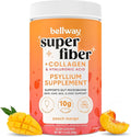 Bellway Super Fiber Powder + Collagen Sugar-Free Psyllium Husk Powder with Collagen Peptides and Hyaluronic Acid for Digestive Health Healthy Skin Nails Bones &amp Joints Peach Mango (20 Serving