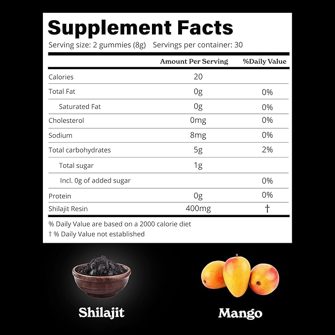 Better Alt Pure Himalayan Shilajit Gummies with Shilajit |High Potency Gold Grade| 60 Gummies for Energy Boost &amp Immune Support 75 Percent + Fulvic Acid| Travel Friendly Mango Flavor