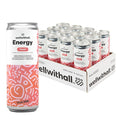WellWithAll Peach Energy Drink – Caffeine from Tea – With Vitamin C – Lightly Sparkling Beverage – Fruit &amp Veggie Juice Blend – 12 Oz (Pack of 12)