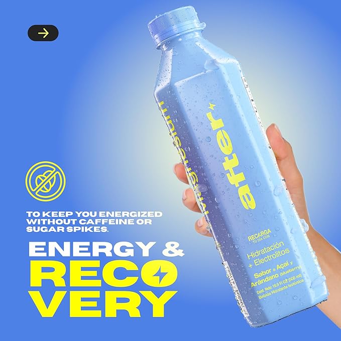 AFTER Electrolyte Drink Blueberry Flavor Electrolytes Hydration Drink 12 Pack 16.9 fl oz Bottles