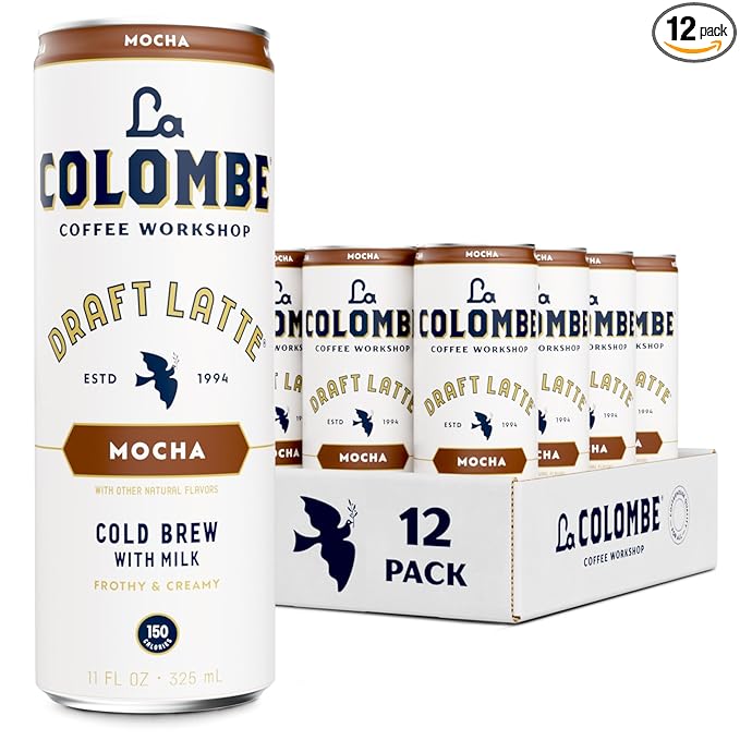 La Colombe Coffee Mocha Draft Latte 11 fl oz Cans (Pack of 12) Coffeehouse Quality Cold Brew Specialty Grade Coffee Beans Ready-to-Drink On-the-Go