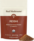 Real Mushrooms Reishi Mushroom Powder - Handpicked Organic Mushroom Extracts - Red Reishi for Tranquil Daily Wellness with Verified Beta Glucans Vegan Non-GMO No Grain Fillers 45 Servings