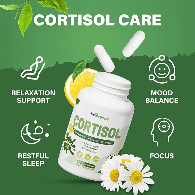 Cortisol Supplement 15-in-1 Cortisol Manager with Ashwagandha L-Theanine &amp Magnesium Supports Cortisol Health Relaxation &amp Restful Sleep 180 Capsules