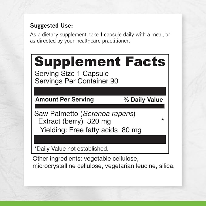 DAVINCI Labs Saw Palmetto - Dietary Supplement to Support Proper Prostate Health Function Premenstrual Needs and Lactation* - with Saw Palmetto Berry Extract - Gluten-Free - 90 Vegetarian Capsules