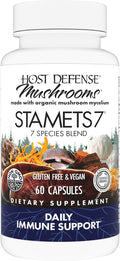 Host Defense Stamets 7-7 Species Blend - Mushroom Supplement for Immune Support - Includes Royal Sun Blazei Cordyceps Reishi Maitake Lion's Mane Chaga &amp Mesima - 60 Capsules (30 Servings)*