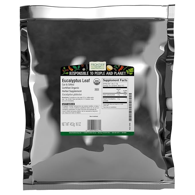 Frontier Eucalyptus Leaf Cut/Sifted Certified Organic 16 Ounce Bag