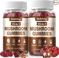Mushroom Gummies - 10x Mushroom Supplement for Adults with Lion's Mane Reishi Chaga and Turkey Tail - Brain Booster Immune Support Stress Relief and Focus Support (2 Pack)