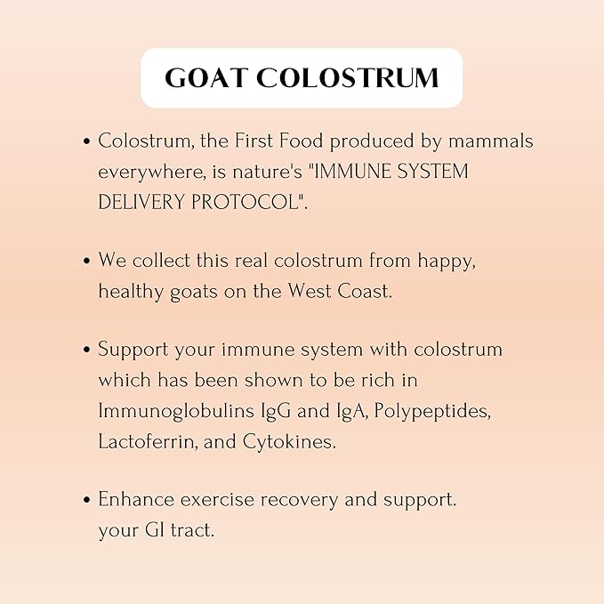 Mt. Capra Goat Colostrum | for Healthy Immune System Gut and Athletic Performance | Grass-Fed High in Immunoglobulins | 60 Servings - 174 Grams