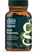 Gaia Herbs Saw Palmetto - Supports Healthy Prostate Function &amp Urinary Health - Saw Palmetto &amp Sunflower Seed Lecithin to Support Men's Health* - 60 Vegan Liquid Phyto-Caps (60 Servings)