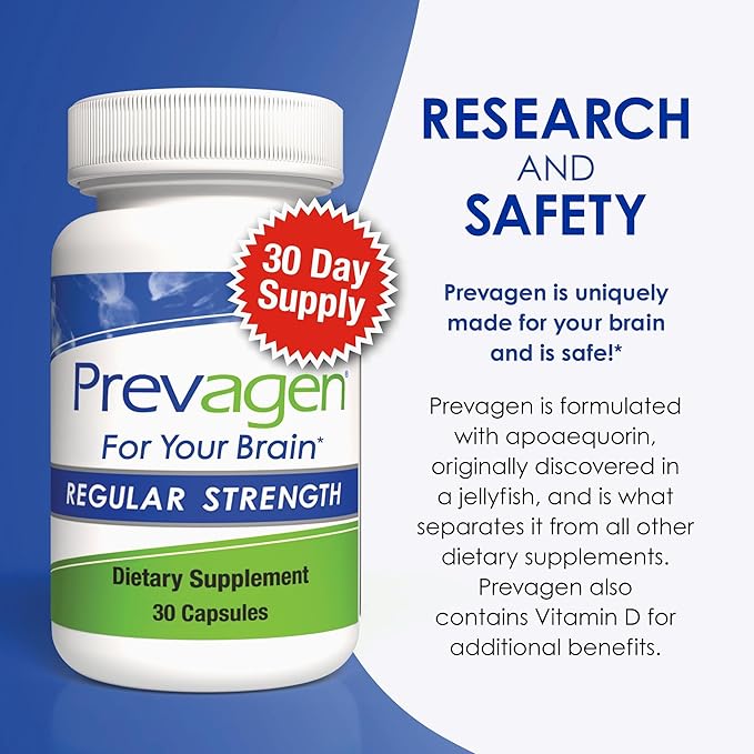 Prevagen Regular Strength - 30 Capsules |2 Pack | Formulated for Your Brain | 10mg of Apoaequorin Plus Vitamin D3 with 7-Day Pill Minder