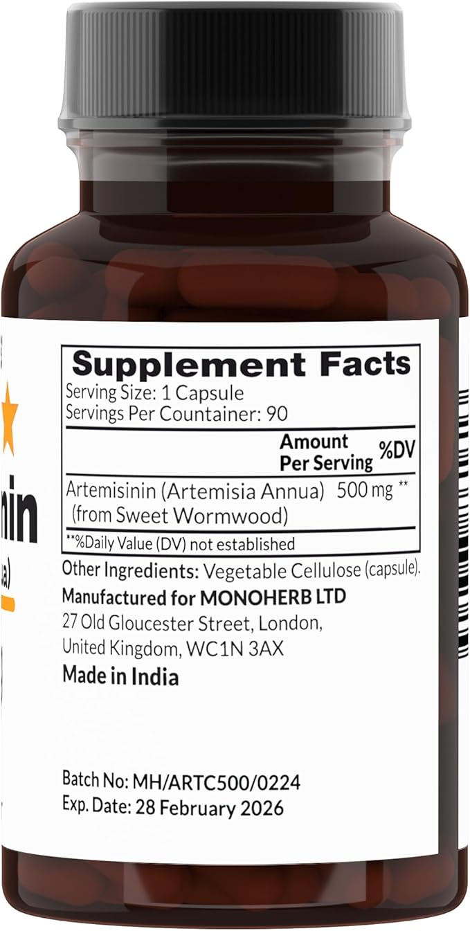 MONOHERB Artemisinin (Artemisia Annua) 500 mg - 90 Veggie Capsules