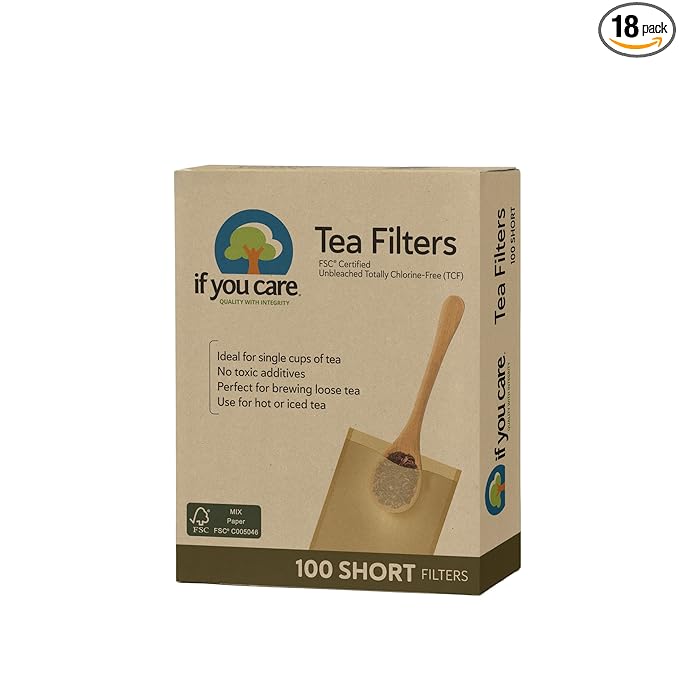 IF YOU CARE Fsc Certified Unbleached Tea Filters 100 Count (Pack of 18)