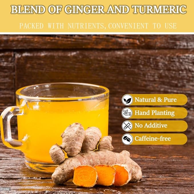 Premium Turmeric Ginger Cinnamon Tea Bags Organic Turmeric Curcumin Supplement for Joint Support100% Natural Rich in Antioxidants Hand-Made Blend No Sugar No Caffeine No Gluten Vegan. (150)
