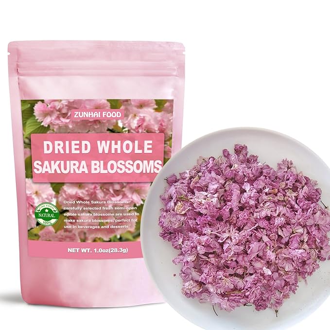 Edible Dried Sakura Blossoms Premium Dried Whole Sakura Cherry Blossoms 1.0oz(28.0g)