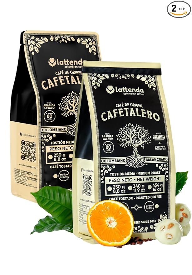 Cafetalero Colombian Gourmet Coffee: Superior Craftsmanship for Discerning Palates - 2 Pack 454g Whole Bean Presentation