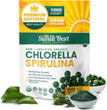 Sunlit Best Chlorella Spirulina Tablets - Organic USDA Premium Spirulina and Chlorella Tablets 1000 Count - Sun Chlorella Pure Natural Superfood with Algae Enzymes Chlorophyll &amp Vegan Protein