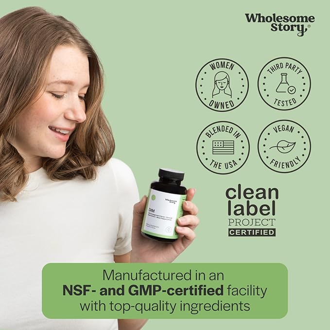 DIM Supplement Women | DIM SGS | Pomegranate Broccoli and Black Pepper Blend | Estrogen &amp Hormone Balance for Women | Cell and Tissue Health | 60-Day Supply | Clean Label Project Certified