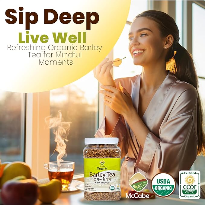 McCabe Organic Barley Tea - Rich with Fiber &amp Minerals | USDA and CCOF Certified Organic Tea | Product of USA | 2 Lbs