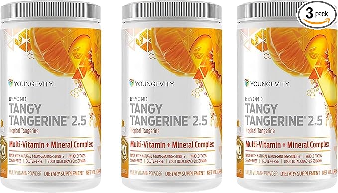 Youngevity Beyond Tangy Tangerine 2.5 Tropical Tangerine Ultimate Multi-Vitamin &amp Mineral Complex - Made With Natural &amp Whole Foods | 8000 ORAC (3)