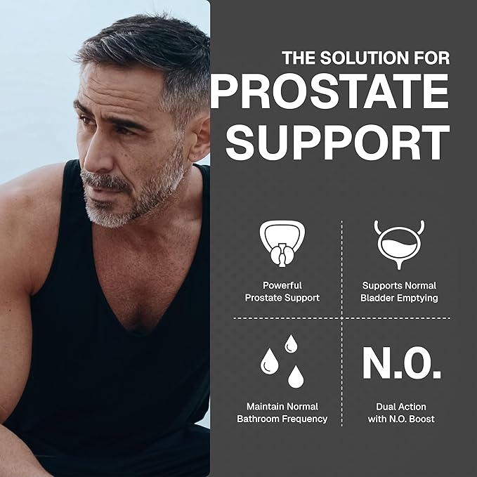 Weider Prime Prostate Health - Dual Action with Nitric Oxide Boost - Plant-Based Support for Prostate &amp Urinary Health - Men’s Wellness Formula with Flowens - Gluten-Free &amp Non-GMO - 60 Capsul