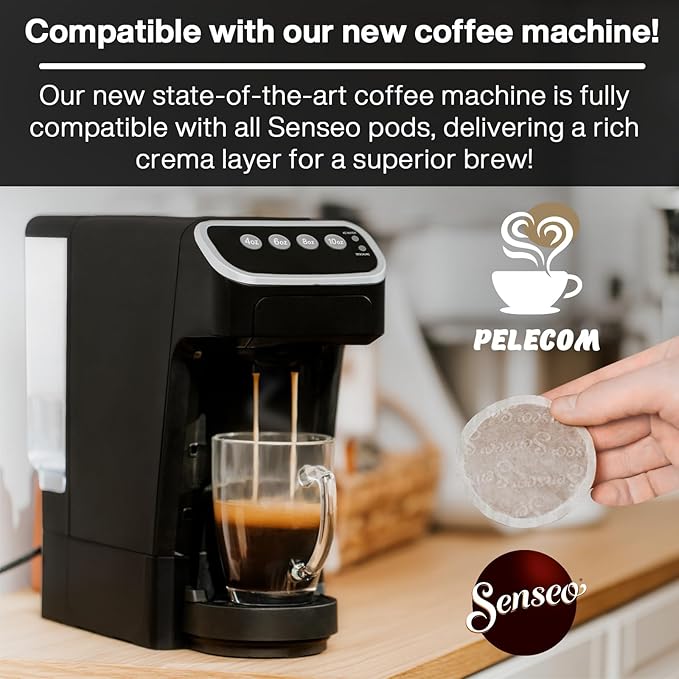 Senseo Decaf Coffee Pods 16 Count (Pack of 5) - Single Serve Coffee Pods Bulk Pack for Senseo Coffee Machine - Compostable Coffee Pods for Hot or Iced Decaffeinated Coffee Cold Brew Coffee