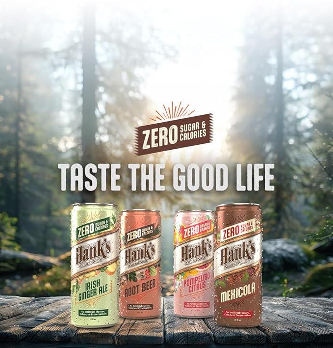 Hank's Soda ZERO Mexicola Mexican Cola Flavored Beverage Sugar-Free 12 Cans