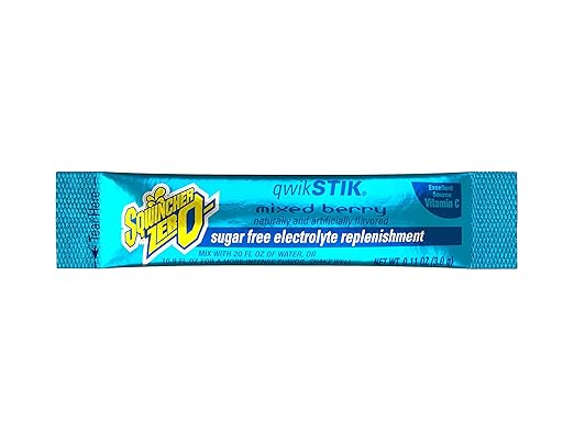 Sqwincher Zero Sugar Qwik Stiks Lemonade Tea &amp Mixed Berry Flavors 50 Count Per Flavor