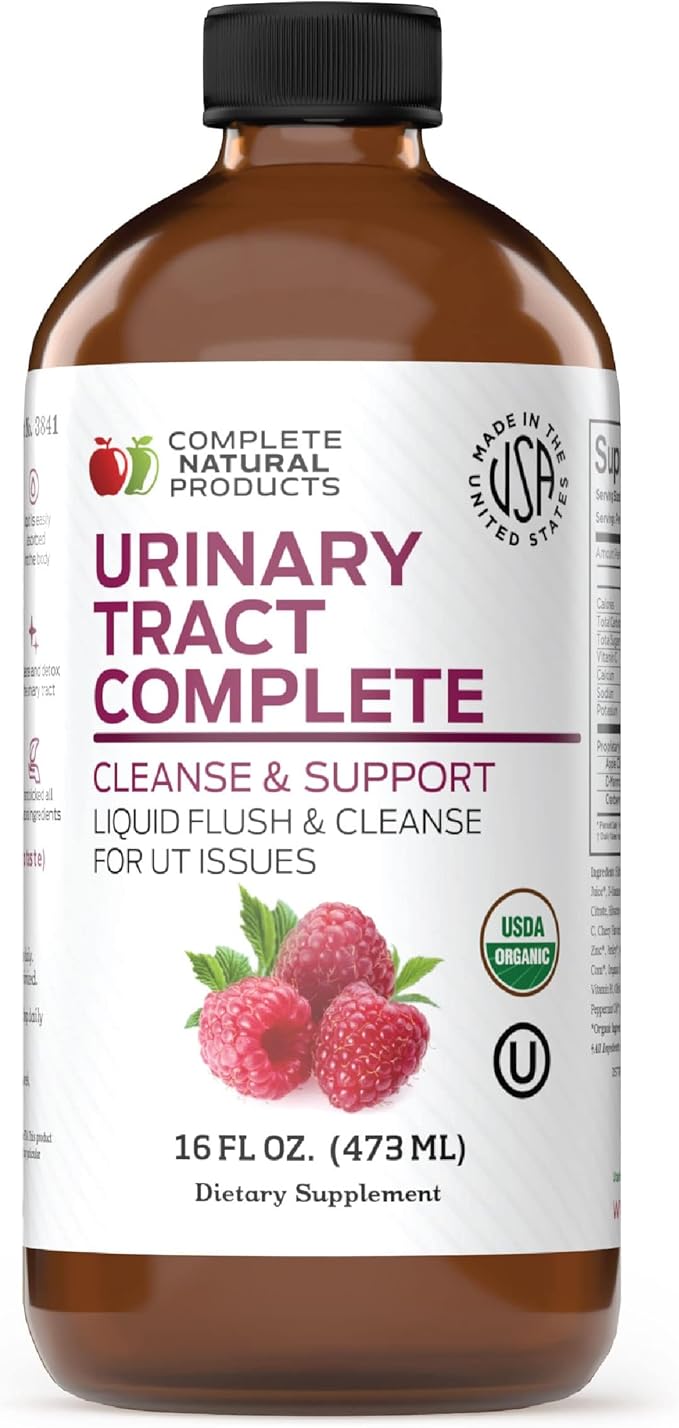 Complete Natural Products Urinary Tract Complete 16oz - Liquid Supplement for Urinary Tract Health with Organic Cranberry D-Mannose Beet Root Fennel Seed and Turmeric