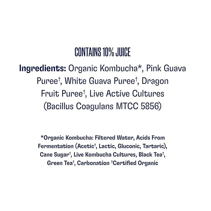 Health-Ade Kombucha Tea Organic Drink Fermented Tea with Living Probiotics Detoxifying Acids Supports Gut Health Non-GMO Vegan Gluten Free 12 Pack (16 Fl Oz Bottles) Guava Dragon Fruit