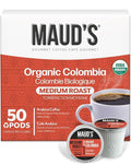 Maud's Organic Colombian Coffee Pods 50 ct Single Origin Colombian Medium Roast Coffee in Single Serve Pods – 100% Arabica Coffee Compatible with Keurig K Cups Maker