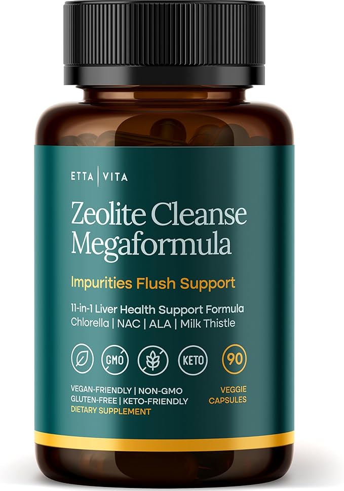 Liver Cleanse Detox &amp Repair - Microplastics Detox &amp Zeolite Supplement for Gut Health Cognition &amp Natural Energy - Glutathione NAC Chlorella Spirulina ALA Cilantro Milk Thistle No