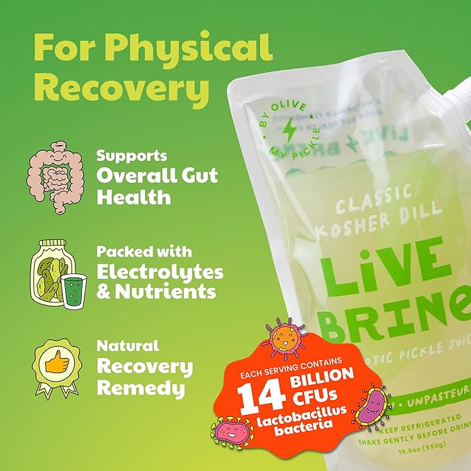 Olive My Pickle Probiotic Pickle Juice 117 oz | 6pk Olive Juice Live Brine Kosher Dill Pickle Juice Shots with Natural Probiotics &amp Digestive Enzymes for Gut Health - 78 Pickle Shots for Cramps
