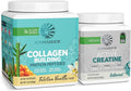 Sunwarrior Vegan Collagen Building Powder | Plant-Based Vanilla Flavored 20 Servings &amp Creatine Monohydrate Powder | Micronized Creatine Unflavored 60 Servings