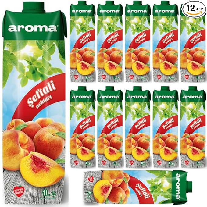 Aroma Peach Nectar Fruit Juice 1000 Mililiter x 12 Boxes