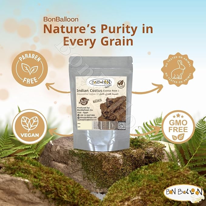 bonballoon Pure &amp Organic Indian Premium Roots Saussurea Costus Root Lappa Whole Natural Dry Dried Herbal Herb Herbs Tea No Additives No Preservatives Halal ( 17.64 oz / 500 gm ) قسط هندى حلال