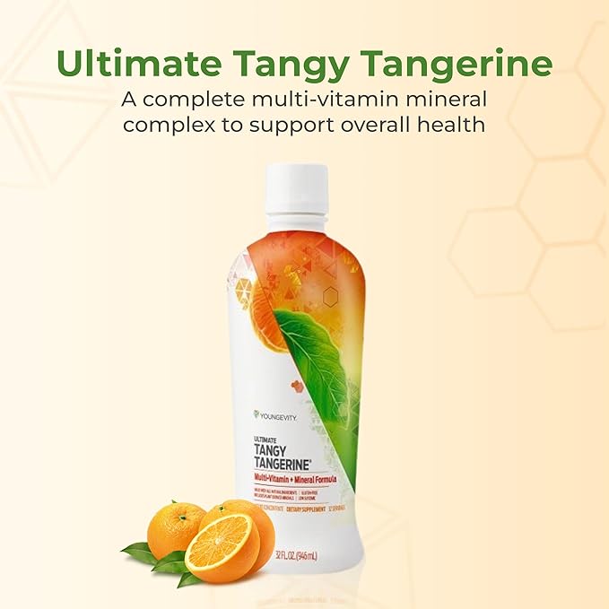 Youngevity Majestic Earth - Ultimate Tangy Tangerine® 32 FL Oz – Gluten-Free Liquid Multivitamins for Men Women &amp Daily Immune Support for Kids – Boost Complete Nutritional Drink for Health Ene