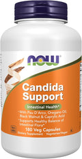 NOW Foods Supplements Candida Support with Pau D'Arco Oregano Oil Black Walnut &amp Caprylic Acid 180 Veg Capsules