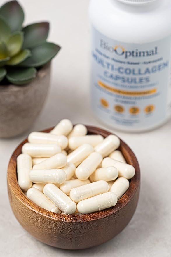BioOptimal Multi-Collagen Supplement Capsules Types I II III V &amp X Collagen 90 Capsules