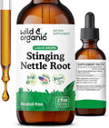 Wild &amp Organic Stinging Nettle Root Drops - Stinging Nettle Extract Tincture for Men &amp Women - Liquid Urtica Dioica Supplement - Vegan Sugar &amp Alcohol-Free - 2 fl oz