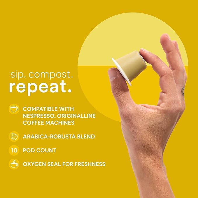 WOKEN COFFEE Compostable Pods | Variety Pack | Roasted in USA | Compatible With Nespresso Original Machines | Rich Aroma Smooth Taste Eco-Friendly Biodegradable Coffee Capsules | 40 Pods (4 Boxes)
