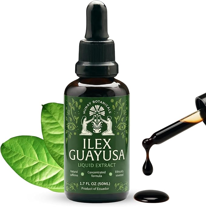 Guayusa Extract 50ml – Amazonian Liquid Plant Extract with Antioxidants | Non-GMO Vegan Plant-Based Ingredient | 50 Servings