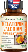 Melatonin 3mg Sleep Aid with L-Theanine &amp Valerian Root – Turmeric Curcumin Supplement with Ginger &amp Black Pepper – Organic Turmeric Supplement for Sleep Calm and Stress Relief Support – 180